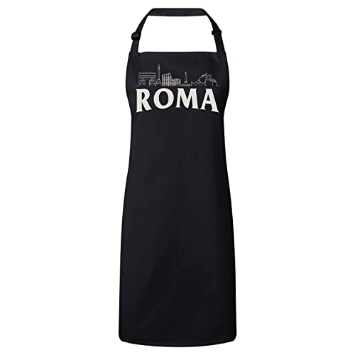 Tablier de cuisine noir voyage à Rome pour sublimer vos ateliers culinaires à la maison