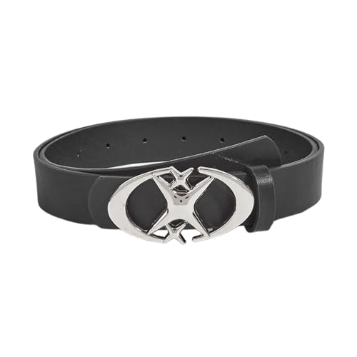 Vintage PU Belt For Women Star Buckle Belt Lady Narrow Waistband Aesthetic Waist Belt For Girl Jeans Shorts Dress Belt