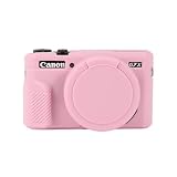 G7X2 - Custodia per fotocamera digitale Canon G7 X Mark II, in morbido silicone, per fotocamera Canon G7X II, colore rosso rosa