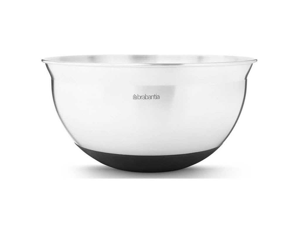 Brabantia 363849 - Cuenco, 1,6 l, Acero Mate, Base Color Negro