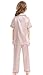 Horcute Kids Satin Short-Top and Long-Pants 2-Pieces Pajamas Sleepwears Set Champagne 120# 4-5Y