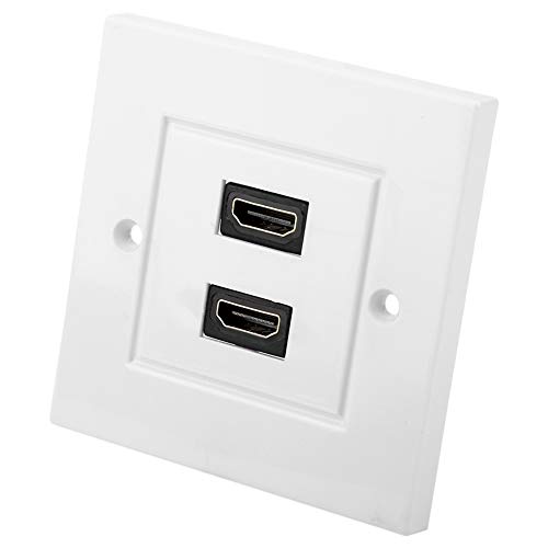 Fafeicy Support de Panneau de Plaque Murale Double, Prise en ABS Blanc, Prise Jack pour Cinéma Maison, Bureau, Hôtel, Projecteur, en Charge d'extension de Câble Haute Vitesse