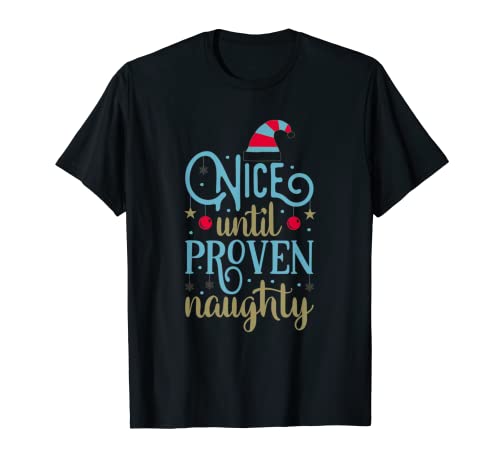 Nice List Naughty Elf Holiday Graphic Funny Decor Tees Camiseta