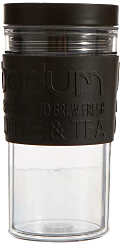 BODUM - 11684-01S - Mug de voyage isotherme en plastique -couvercle à vis - hermétique - 0.35 l - Noir