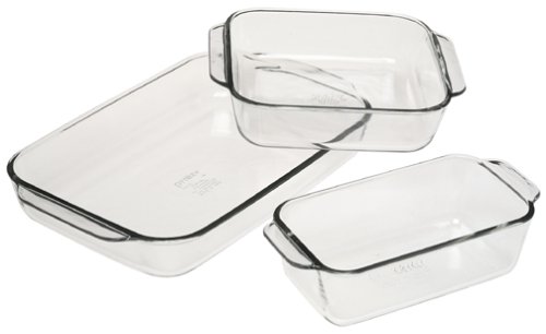 Pyrex Bakeware 3-Piece Set, Clear