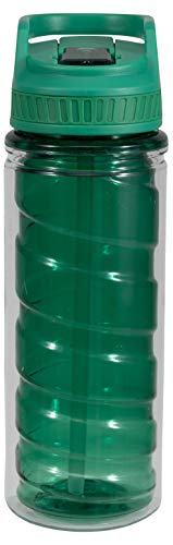 Cool Gear Tritan Twist Shatter Proof Water Bottle With Sipper Lid And Finger Loop Cap, 16 Ounce, 2 Packs - Green/Orange #TOP1