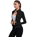 ZHENWEI Workout Jackets for Women Full Zip Up Cropped Athletic Long Sleeve Lightweight Slim Fit Running Tops with Pockets - Image 3