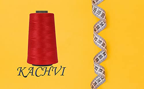 Image of Ace International Exports 3000M Overlock Polyester Sewing Thread Set Box Yarn Spools Cone Reddish (Pack of 5)