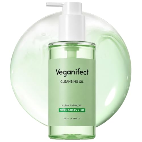 VEGANIFECT LHA Cleansing Oil Pore Control Blackhead Remover & Sebum Care Gentle Melting Oil Cleanser for Face Makeup Remover Korean Skincare 205ml/6.93 fl oz