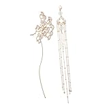 Bâtons à cheveux : design de style ancien, décoration de pompon et de fleur, pour accessoires de fille, accessoires pour cheveux