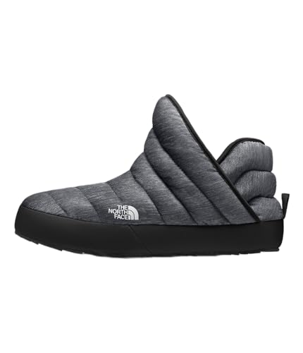 The North Face Women's Thermoball Traction Winter Bootie - Insulated, DWR Finish, Phantom Grey Heather Print/TNF Black, 6