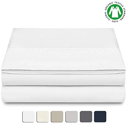 BIOWEAVES 100% Organic Cotton 1 Flat Sheet Only, 300 Thread Count Soft Sateen