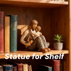 Pssopp Desk Figurine, Father and Son Figurines Father and Son Statue New Dad Statue Family Figurine for Bookshelf Cabinet Tabletop Decor image 3