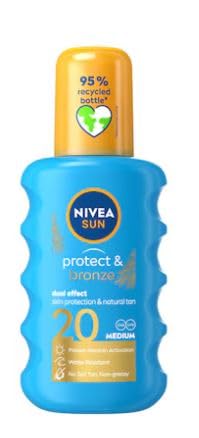 Nivea Sun Protect & Bronze Dry Oil Spray FPS20 200 ml cada uno (paquete de 2)