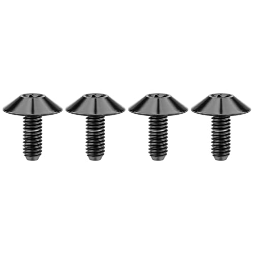 Titanium M4 M5 M6 Button Torx Head Bolt Screw (Black, M4x10mm)