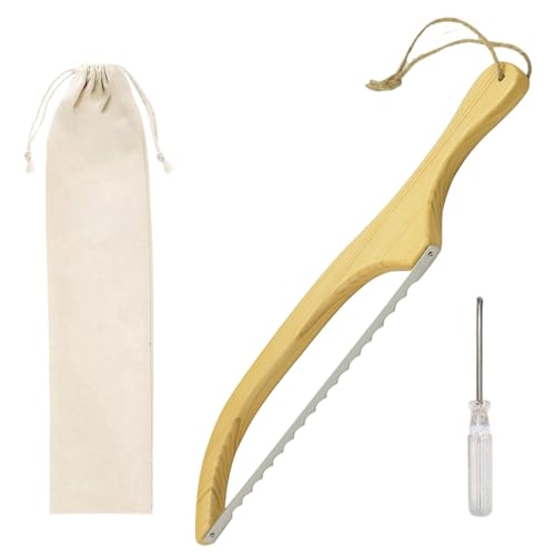 Tressify Brotschneider, 45 cm aus Holz, für Sauerteigbrot, inklusive Scheide, Tasche und Schraubendreher, Holzgriffmesser, Küchenästhetik