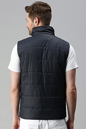 Image of SHOWOFFFF Men Solid Casual Jacket | Stand Collar Sleeveless Jacket for Mens | Regular Fit Jacket for Men's
