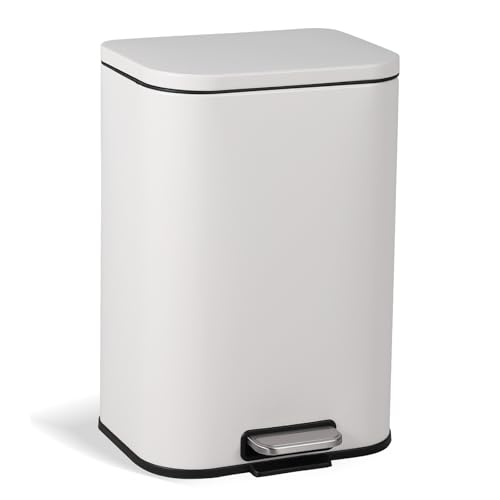 Papelera de acero inoxidable Garvee 5.3 galones blanca