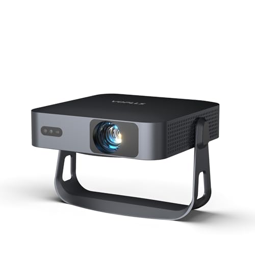 Mini Beamer【Autofokus/Trapezkorrektur】 Projektor 4K Unterstützt 1080P Full HD 23000Lumen WiFi6 Bluetooth, VOPLLS Beamer Klein Heimkino 50% Zoom 360° Drehbar Projector für Handy/TV Stick/USB