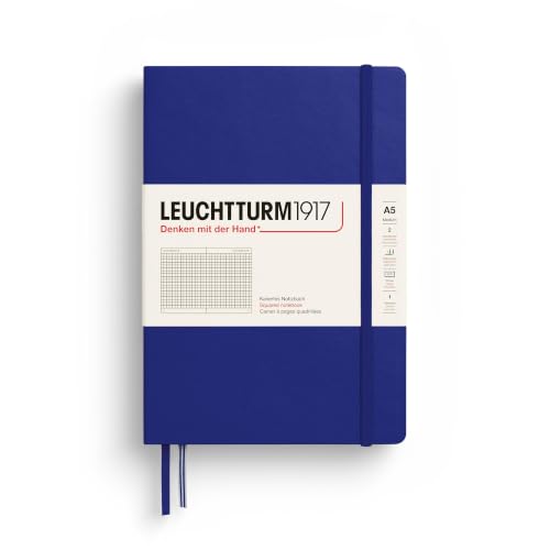 LEUCHTTURM1917 - Notebook Hardcover Medium A5-251 Numbered Pages for Writing and Journaling (Ink, Squared)