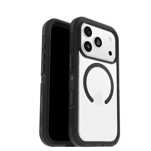 Image of OtterBox iPhone 17 Pro Defender Series Pro XT Clear Case - Dark Side - Black - Tough, Rugged & Durable iPhone Case, Snaps on MagSafe