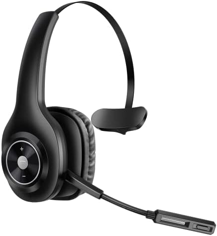 PrancyBt Trucker Bluetooth Headset, Wireless Headset with Microphone for PC, Bluetooth Headset with Microphone Noise Cancelling, Mute Button, 55H Talk Time, for Cell Phones, Computer, Truck Drivers