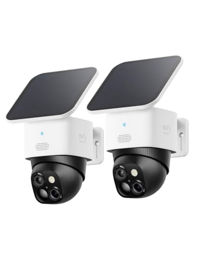 eufy Security SoloCam 2 Pack Überwachungskamera aussen solar 360-Überwachung Keine Toten Winkel Überwachungskamera aussen mit 2 4-GHz-WLAN Gebührenfreie Nutzung HomeBase 3 kompatibel