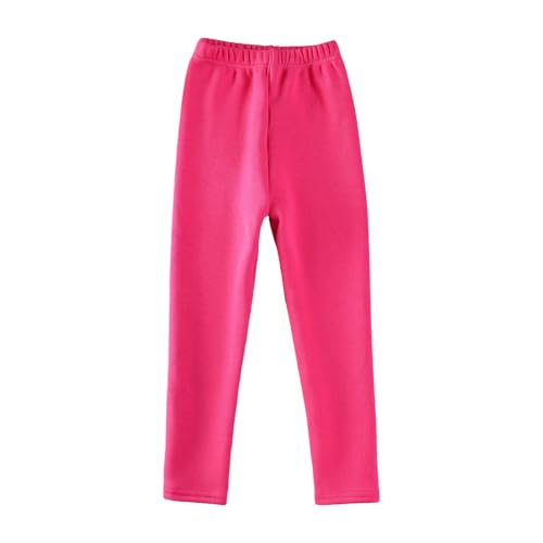 Girls Fleece Lined Leggings Winter Pants Thermal Footless Tights Hot Pink - image 6
