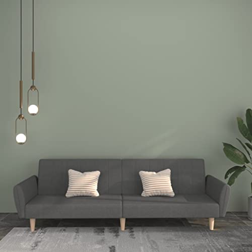 sephironlbb Sofá cama de 2 plazas, tejido gris claro con función de dormir, 220 x 100 cm, tapizado para salón y habitación de invitados, extensible, resistente, con marco de madera