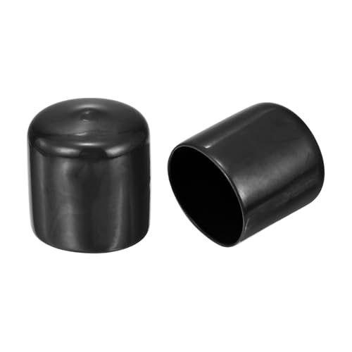 QUARKZMAN 20 Piezas de Tapas de Goma Redondas 1 9/16' (39mm) Cubierta de Vinilo Negro Protectores de Rosca de Tornillo