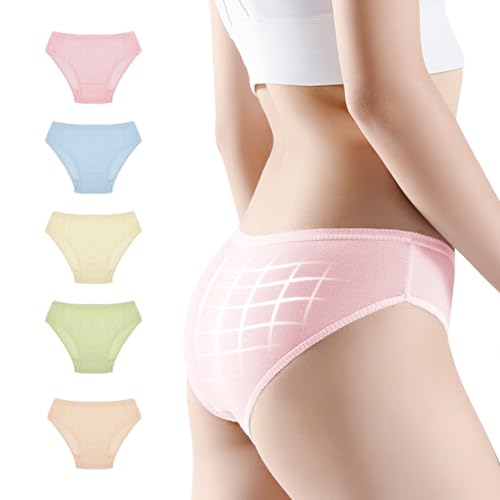 Disposable Underwear for Women Travel-Hospital Stays- Pure Cotton Ladies Brief Panties Multicolor (10pk)