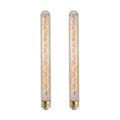 Bulbrite NOS40T9/L 40-Watt Nostalgic Edison Tubular T9 Long, Vintage Spiral Filament, Medium Base, Antique - 2 Pack