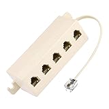 電話コネクタ 分岐アダプタ 電話アダプタ RJ11 6P4Cメス～5メスソケット 延長ケーブル