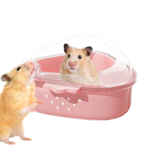 Lnhgh - Bandeja de para hámster – Bandeja higiénica Transparente Grande para Animales con Techo – Cama para jerbo Juego exploración Inodoro