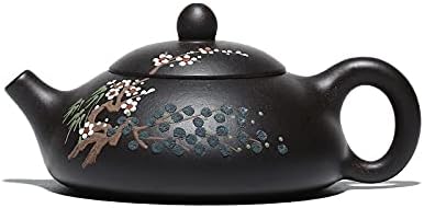 Teapot Zisha Teapot Handmade Flower Painting Shipiao Tea Kettle Yixing Purple Clay Teapots for Green Red Tea Home Kung Fu Teaware Pottery Teapot