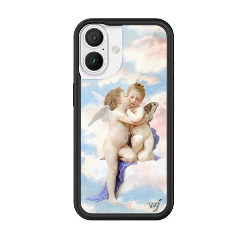 Image of Wildflower Cases - Compatible with iPhone 16 | Protective Black Bumper, 6.5ft Drop Test Certified, Women Owned Small Business | Blue Coquette Vintage Trendy Aesthetic | Angels