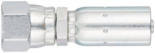 Image of EATON Weatherhead Coll-O-Crimp 03E-604 Female Swivel Fitting, SAE 37 Degree, AISI /SAE 12L14 Carbon Steel, 3 /16 inch Hose ID, 1 /4 inch Tube Size