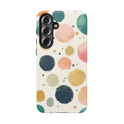 Coque Samsung S25 Plus rigide mate à pois abstrait coloré