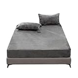 ボックスシーツ セミダブル 冬 あったか 極細マイクロファイバー 極暖 吸湿発熱 マチ30cm ベッドシーツ 厚手 静電気防止 フランネル 毛抜けにくい 柔らかい 洗える 防ダニ もこもこ 長期耐久性 120×200cm グレー