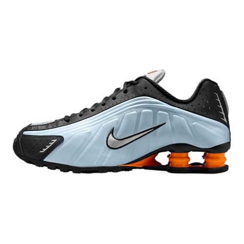 Nike Shox R4 Women's Shoes (AR3565-401, Blue Tint/Total Orange/Black/Metallic Silver)