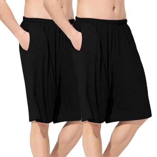Men's Summer Pajama Shorts 2 Pack Soft Pajamas Comfy Fall High Waisted Cotton Spring Lounge Spandex Pjs