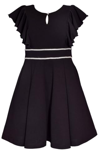 Bonnie Jean Girls 7-16 Black Scuba Special Occasion Skater Dress