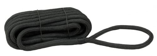 PONTTOR Festmacherleine 10-20mm mit Augen Polyester Tauwerk Seil Festmacher Leine Boot Yacht schwarz Größe 10 mm x 6 m