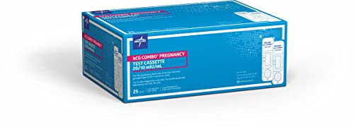 Image of Medline Premium hCG Pregnancy Test Cassettes, Combo+ Urine /Serum, 20 /10 MIU /mL Sensitivity, Box of 25 Each