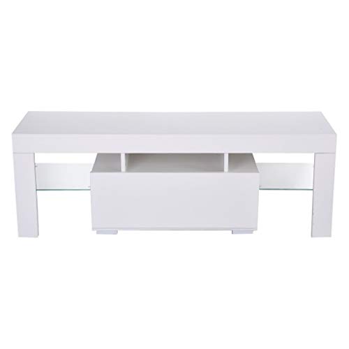 image for GBSELL Modern Minimalist TV Cabinet, TV Stand with LED Lights Living R