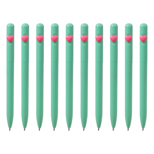 10 Uds. Bolígrafo De Negra 1 0mm Corazón Amor Escritura Suave Papelería Suministros Escolares Oficina Aceite Corazón Amor Útiles Escolares Para Escribir