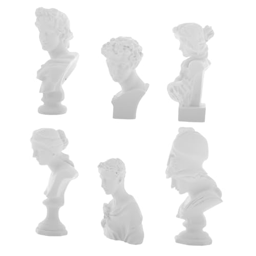 Holibanna 6 pezzi Miniatura Statua Greca Resina Bustine Mitologiche Mini Athena e Divinità Scultura Dettagliata per Decorazione Scrivania Casa e Ufficio