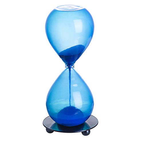SG Hourglass Sand Timer-Magnetic Sand Timer with Iron Base Desktop Decoration,Blue