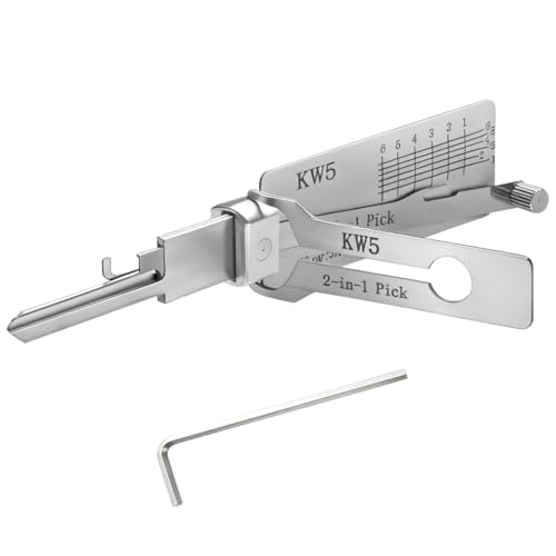 KW5 Hauptschlüssel-decoder aus Edelstahl LiShi 2-in-1 Lock Pick und Pick-Werkzeuge Autoschlüssel-Leser Lockpicking Set Mehrzweck-Wartung Reparatur-Kits robuste Handwerkzeuge