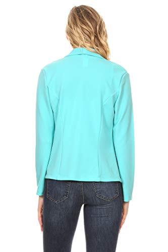 Women's Solid Casual Office Work Long Sleeve Open Front Blazer Jacket4